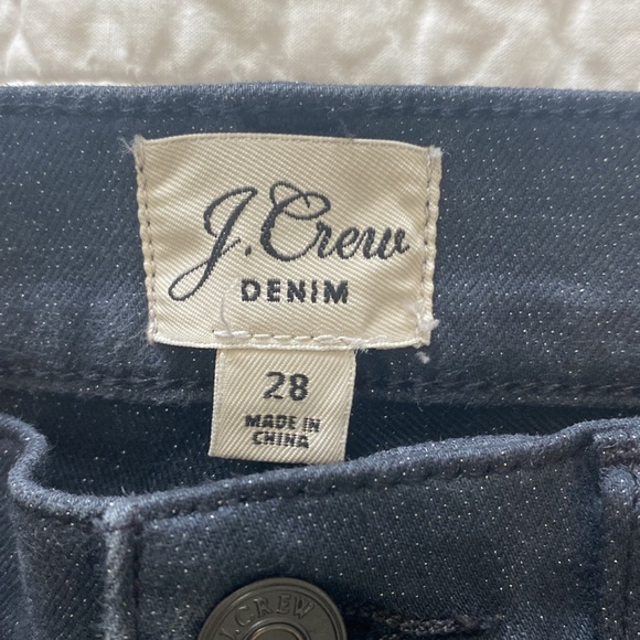 J.Crew women’s size 28 black ❇︎SPARKLE ❇︎9 inch high-rise toothpick denim jeans - Picture 2 of 5